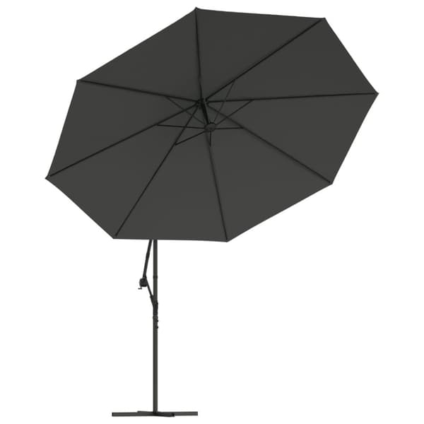 Aurinkovarjo cantilever LED ja metallitolppa 350 cm antrasiitti