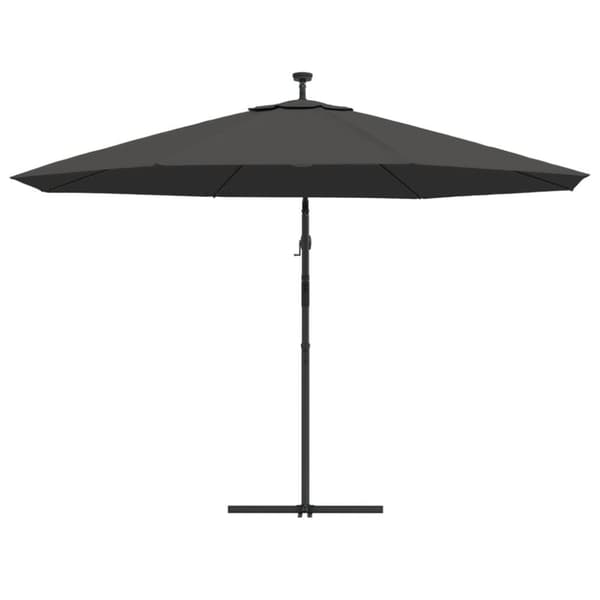 Aurinkovarjo cantilever LED ja metallitolppa 350 cm antrasiitti
