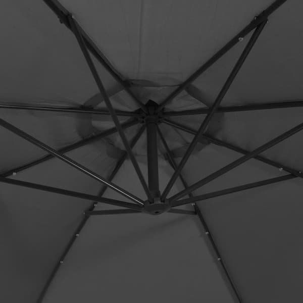 Aurinkovarjo cantilever LED ja metallitolppa 350 cm antrasiitti