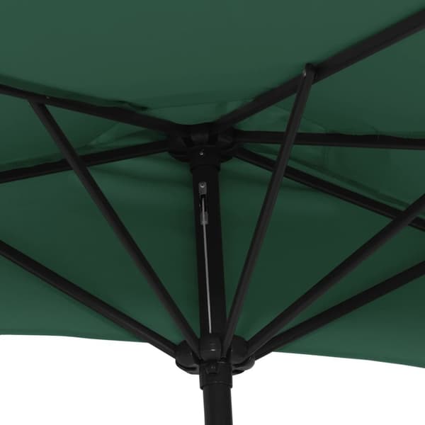 balkonparasol med aluminumsstang grøn 300 x 155 cm halv
