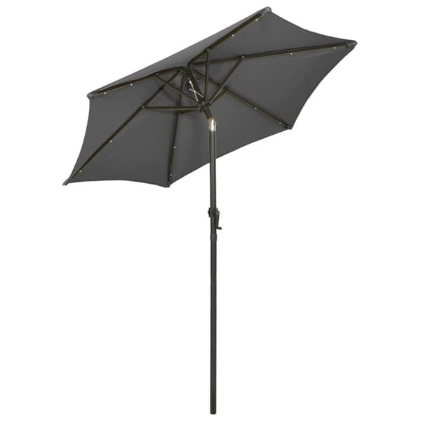 Puutarha-aurinkovarjo LED-valolla antras. 200x211 cm alumiini