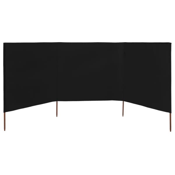 Vindskydd 3 paneler tyg 400x120 cm svart