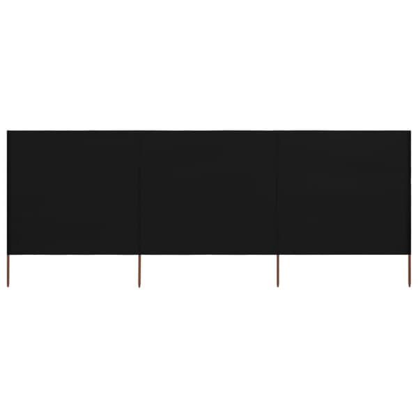 Vindskydd 3 paneler tyg 400x120 cm svart