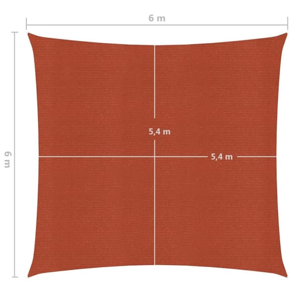 Aurinkopurje 160 g/m² terrakotta 6x6 m HDPE