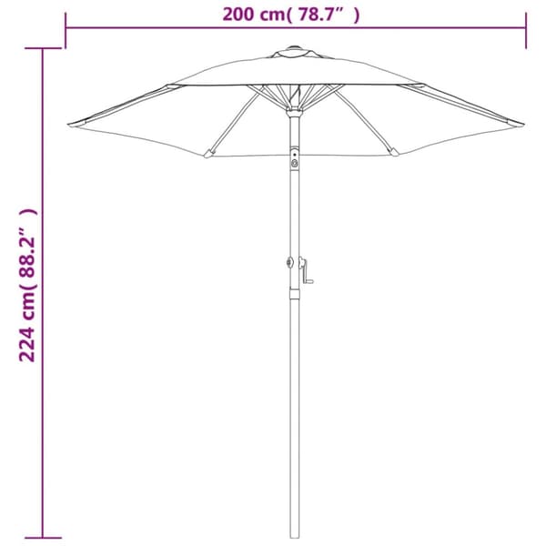 Aurinkovarjo terrakotta 200x224 cm alumiini