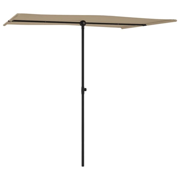 udendørs parasol med aluminiumsstang 2x1,5 m gråbrun