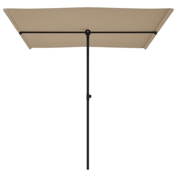 udendørs parasol med aluminiumsstang 2x1,5 m gråbrun
