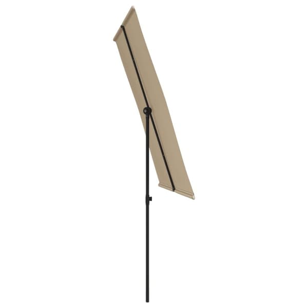 udendørs parasol med aluminiumsstang 2x1,5 m gråbrun