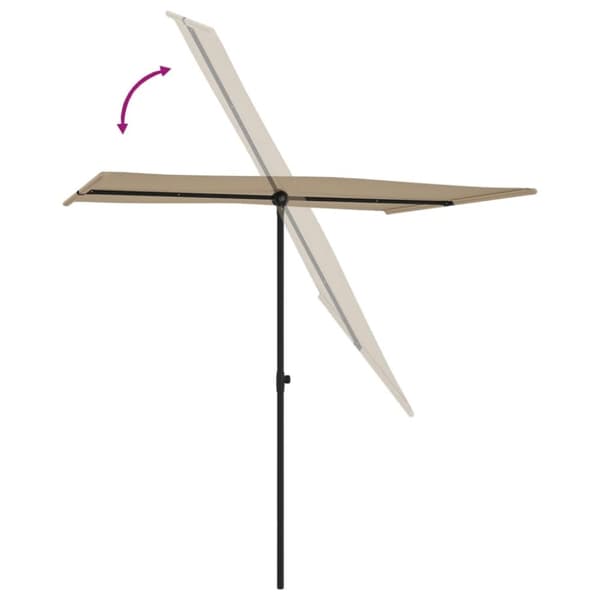 udendørs parasol med aluminiumsstang 2x1,5 m gråbrun