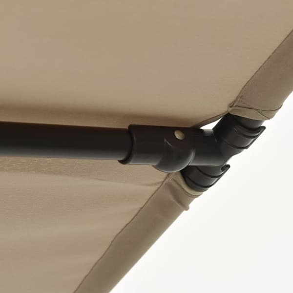 udendørs parasol med aluminiumsstang 2x1,5 m gråbrun