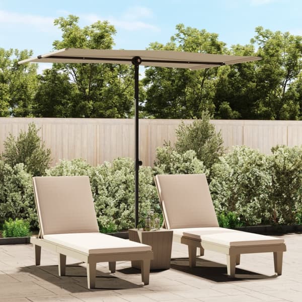 udendørs parasol med aluminiumsstang 2x1,5 m gråbrun