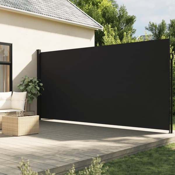 Indragbar sidomarkis svart 200x500 cm