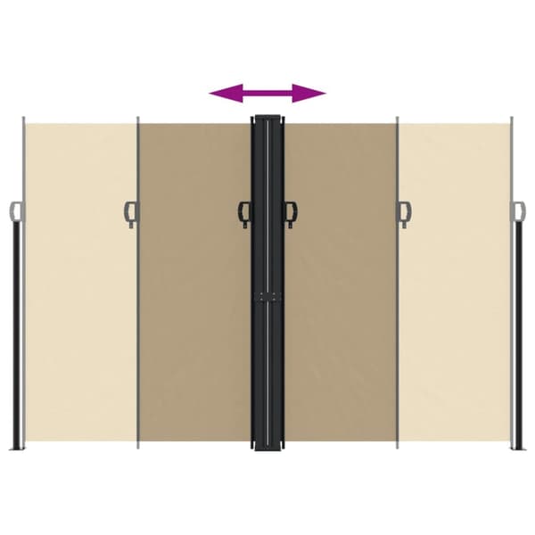 sidemarkise 220x1000 cm sammenrullelig beige