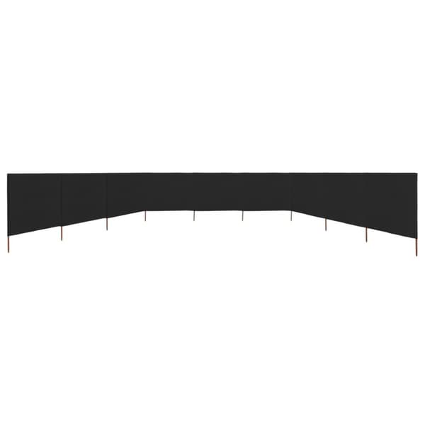 Vindskydd 9 paneler tyg 1200x160 cm svart