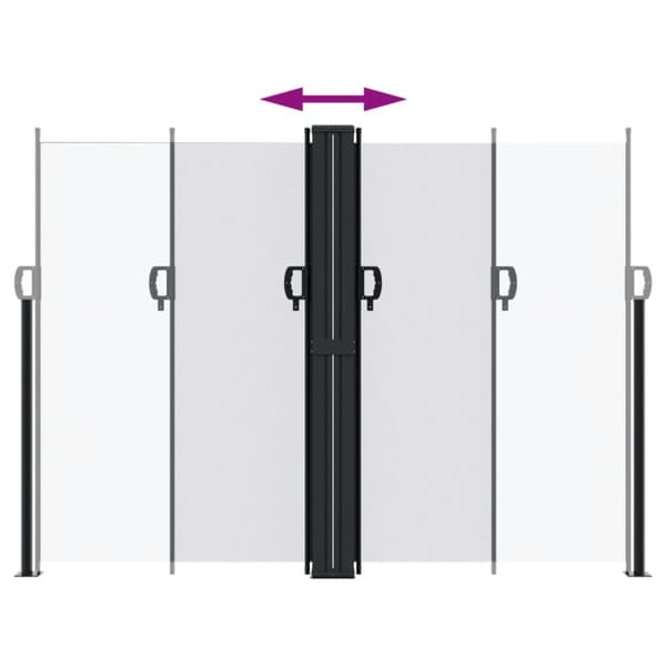 sammenrullelig sidemarkise 180x600 cm hvid