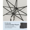 Miniatyrbillede 6 af 7: Rootz Beige Metal Paraply Parasol - Solskærm - Udendørs paraply - 180 g polyesterstof - 340 cm kurve - 327,5 cm Diameter - 38 mm stang - 246 cm Højde
