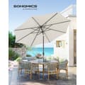 Miniatyrbillede 2 af 7: Rootz Beige Metal Paraply Parasol - Solskærm - Udendørs paraply - 180 g polyesterstof - 340 cm kurve - 327,5 cm Diameter - 38 mm stang - 246 cm Højde