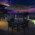 Miniatyrbild 5 av 8: Rootz Solar LED uteplatsparaply - Utomhusparasoll - Solskydd - Romantisk belysning - UV-skydd - 2,7 m diameter - Grå - Metallstång - 180 g/m² Polyeste