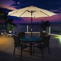 Miniatyrbild 5 av 8: Rootz 2,7 m LED-belyst uteplatsparaply - Utomhusparasoll - Solskydd - Romantisk atmosfär - UV-skydd - 180 g/m² polyestertyg - 270 cm x 270 cm x 73,5 c