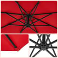 Pikkukuva 6 / 9: Rootz Red 3m päivänvarjo - Aurinkovarjo - Ulkovarjostin - Metallitanko - Jauhemaalattu - 180g/m2 Polyesterikangas - Korkeus 2,45 m - 13,5 kg - Halkais