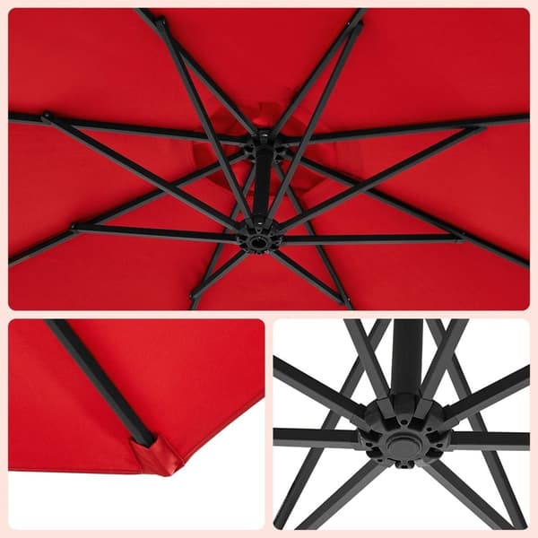 Rootz Red 3m päivänvarjo - Aurinkovarjo - Ulkovarjostin - Metallitanko - Jauhemaalattu - 180g/m2 Polyesterikangas - Korkeus 2,45 m - 13,5 kg - Halkais