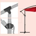 Pikkukuva 8 / 9: Rootz Red 3m päivänvarjo - Aurinkovarjo - Ulkovarjostin - Metallitanko - Jauhemaalattu - 180g/m2 Polyesterikangas - Korkeus 2,45 m - 13,5 kg - Halkais