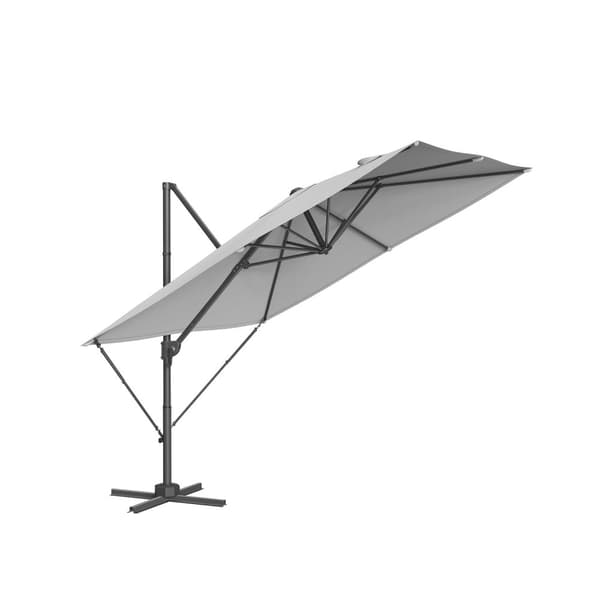 Rootz Cantilever sateenvarjo - Patio sateenvarjo - Offset sateenvarjo - Teräsrunko - 180g/m2 Polyesteri - Dove Grey - 270cm x 270cm - 240cm Korkeus -