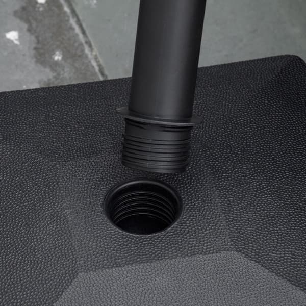 Rootz parasolstativ med rulle - Paraplybase - Haveparaplyholder - Ultimativ stabilitet - Høj mobilitet - Let at fylde - 45L x 45W x 39H cm - HDPE-plas