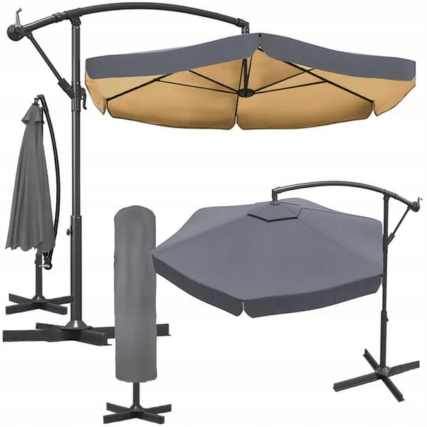 XXL trädgårdsparaply med bom - 350 cm