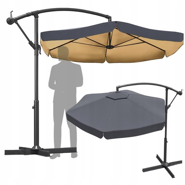 XXL trädgårdsparaply med bom - 350 cm