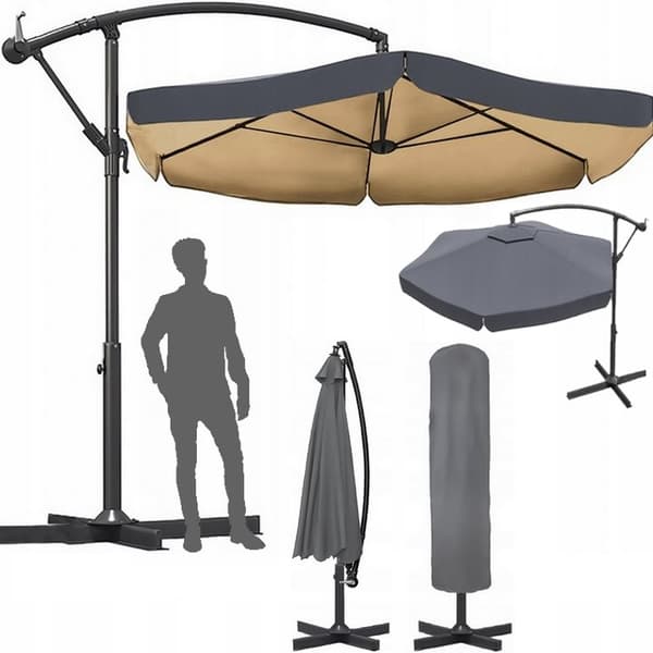 XXL trädgårdsparaply med bom - 350 cm
