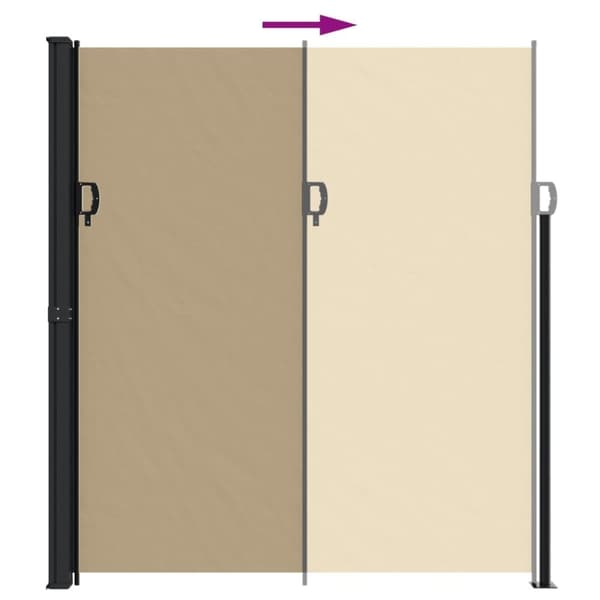 vidaXL Sisäänvedettävä sivumarkiisi beige 220x500 cm