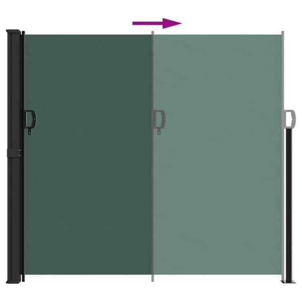 vidaXL Uttrekkbar sidemarkise mørkegrønn 180x500 cm