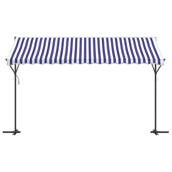 vidaXL Frittstående markise blå og hvit 400x300 cm stoff og stål