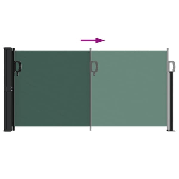 vidaXL Uttrekkbar sidemarkise mørkegrønn 100x300 cm