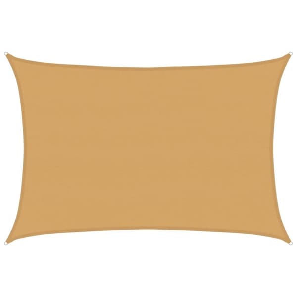 vidaXL Solseil 160 g/m² rektangulær sand 5x6 m HDPE