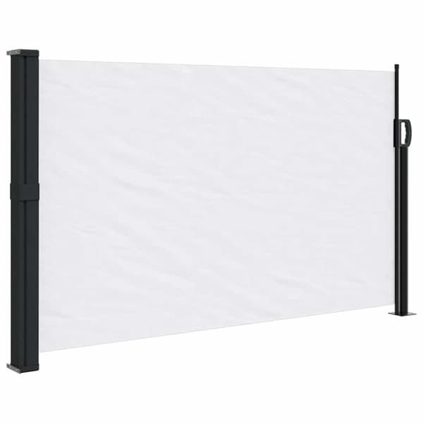 vidaXL Uttrekkbar sidemarkise hvit 117x300 cm