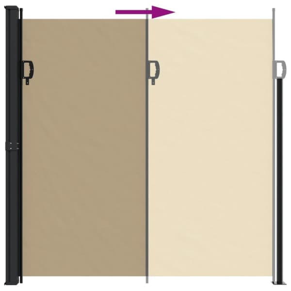 vidaXL Uttrekkbar sidemarkise beige 200x500 cm