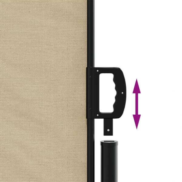 vidaXL Uttrekkbar sidemarkise beige 200x500 cm