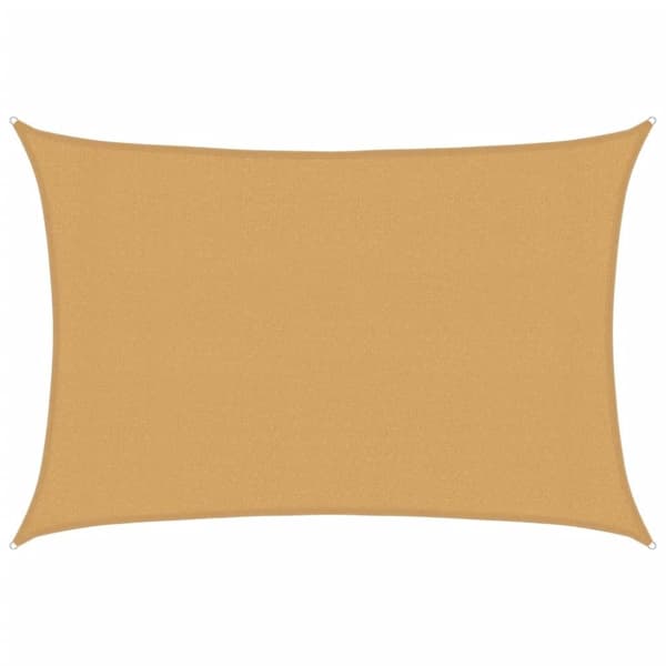 vidaXL Solseil 160 g/m² rektangulær sand 3x4 m HDPE