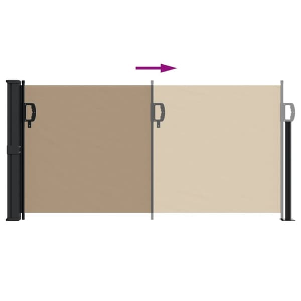 vidaXL Infällbar sidomarkis taupe 100x500 cm