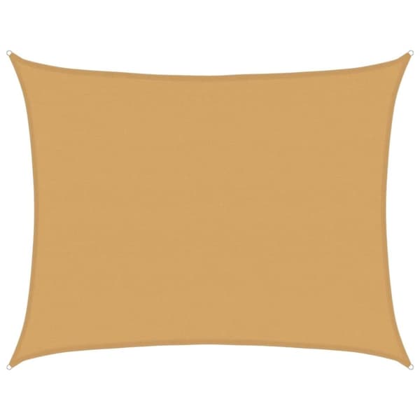 vidaXL Solseil 160 g/m² rektangulær sand 6x8 m HDPE