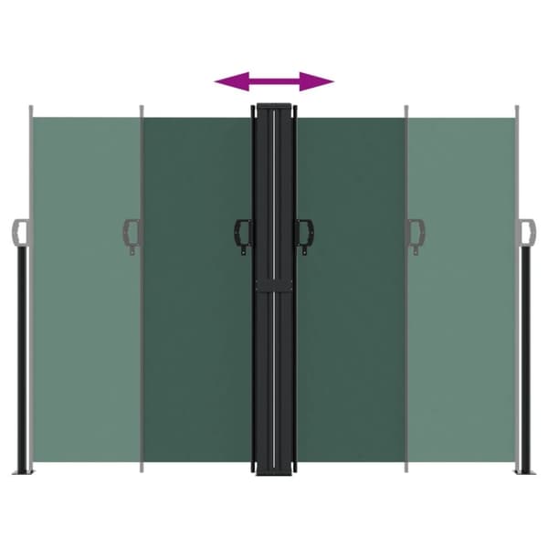 vidaXL sammenrullelig sidemarkise 180x600 cm mørkegrøn