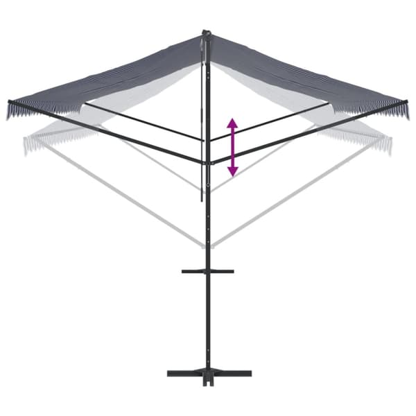 vidaXL Fristående markis blå och vit 600x300 cm tyg och stål