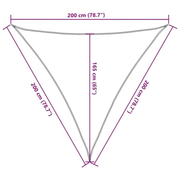 vidaXL solsejl 2x2x2 m 100 % polyesterstof cremefarvet