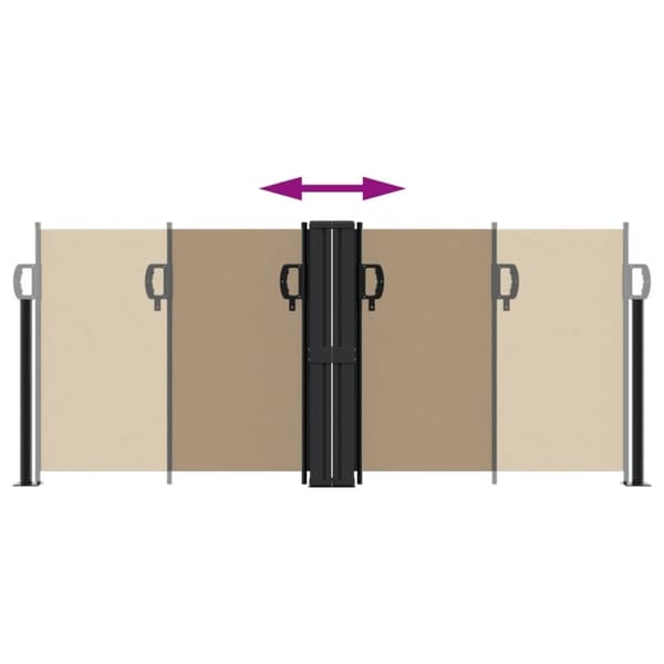 vidaXL Uttrekkbar sidemarkise 100x600 cm gråbrun