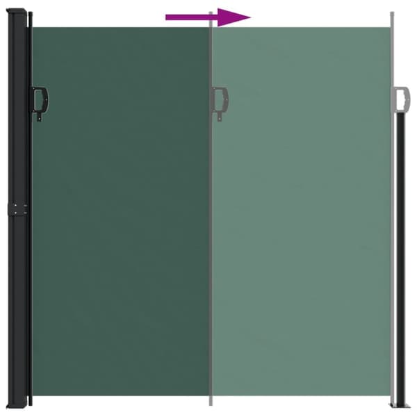 vidaXL Uttrekkbar sidemarkise mørkegrønn 200x500 cm