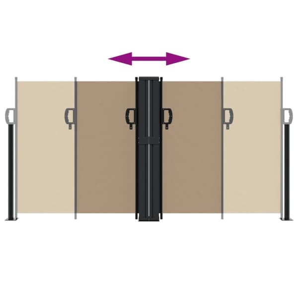 vidaXL Uttrekkbar sidemarkise gråbrun 120x600 cm