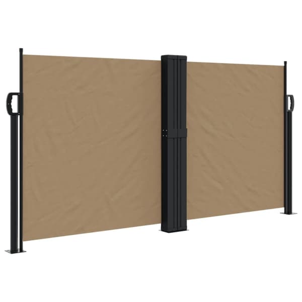 vidaXL Uttrekkbar sidemarkise gråbrun 120x600 cm