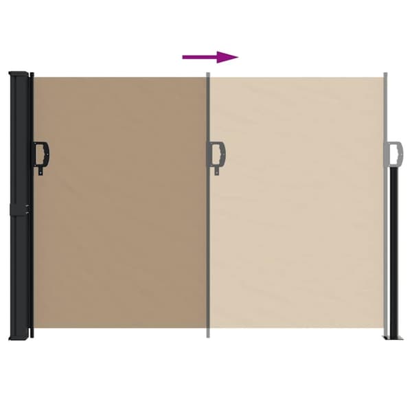vidaXL Uttrekkbar sidemarkise gråbrun 140x600 cm